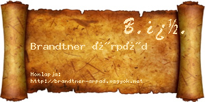 Brandtner Árpád névjegykártya