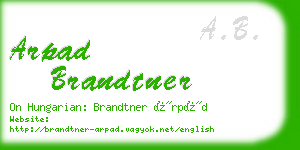 arpad brandtner business card